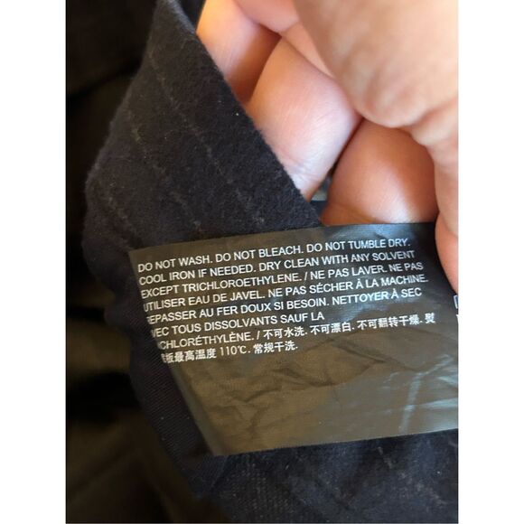 Theory Pull On Wide-leg Pinstripe Trousers Sz 6 Navy Minimalist Career Relax - Picture 9 of 10